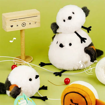 Cute Long-tailed Tit Bird Stuffed Plush Toy, Cute Bag Charm
